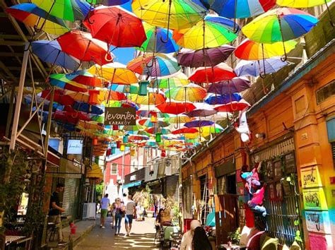 What is the most colorful neighborhood in Istanbul?