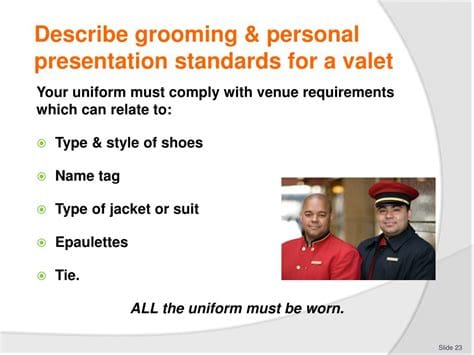 What is valet etiquette?