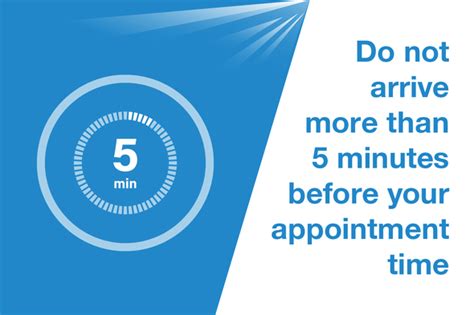 How many minutes before an appointment should I arrive?